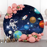 Raum Astronaut Geburtstag Runden Hintergrund Für Junge
